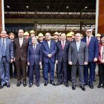 President Asif Ali Zardari in a group photograph with workers during his visit to SANY Heavy Industry Co., Ltd