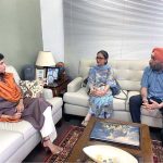 High Commissioner Rabia Shafiq meeting with noted writer Amardeep Singh and his wife at the Pakistan High Commission, appreciating his contributions to documenting Sikh heritage in Pakistan