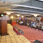 Acting President Syed Yousaf Raza Gilani addressing the Old Ravians Association's annual dinner held at a local hotel