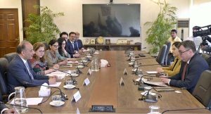 Federal Minister for Climate Change and Environmental Coordination, Dr. Musadik Malik meeting with Norwegian Ambassador to Pakistan H.E. Per Albert Ilsaas