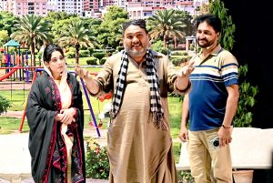 Artists perform in the Sindhi drama “Anain Khe Maat” at Z.A. Bhutto Open Air Theater, Arts Council, in collaboration with the Culture Department, Government of Sindh.