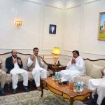 Acting President Syed Yousaf Raza Gilani visits Speaker House meets Speaker Punjab Assembly Malik Muhammad Ahmad Khan and Minister of State Malik Rashid Ahmad Khan offers condolences on the demise of the Speaker's sister and the Minister's niece Fateha offered and prayers held for the departed soul