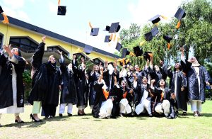Minister of State for Federal Education Wajiha Qamar awarding degrees and prizes to outstanding students during the 45th Convocation Ceremony at Islamabad Model College for Girls (Postgraduate) F-7/2.