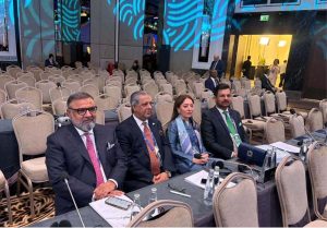 Parliamentary delegation comprises Azam Nazeer Tarar, Minister for Law and Justice; Senator Amir Waliuddin Chishti; and Sharmila Faruqui participating in a sidelines meeting of the 152nd Inter-Parliamentary Union Assembly