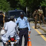 The Islamabad police ensure the road diversion plans after the Islamabad Capital Territory's administration announced suspension of public and heavy transport in the city till further orders