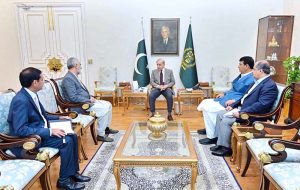 Caretaker Chief Minister Gilgit Baltistan Justice (R) Yar Muhammad calls on Prime Minister Muhammad Shehbaz Sharif.