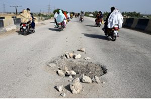 A view of damaged bridge on Bypass Road near Mashori chowk may cause any mishap and needs the attention of concerned authorities.