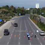 The Islamabad police ensure the road diversion plans after the Islamabad Capital Territory's administration announced suspension of public and heavy transport in the city till further orders