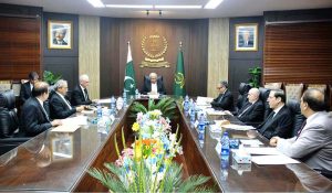 Honorable Chief Justice of Federal Constitutional Court of Pakistan Mr. Justice Amin-ud-Din Khan chairing the Full Court Meeting in Federal Constitutional Court of Pakistan