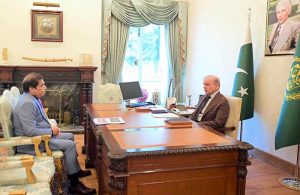 Federal Minister for Railways Muhammad Hanif Abbasi calls on Prime Minister Muhammad Shehbaz Sharif.