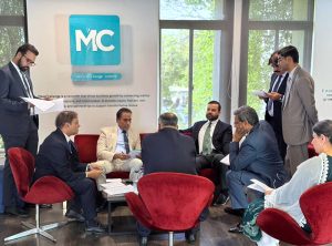 Minister of State Barrister Aqeel Malik and Secretary MoHR Mr. Abdul Khalique Shaikh stand with the Pakistani delegation following a successful dialogue with the UN Committee Against Torture.