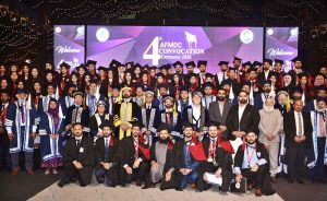 Chairman Punjab Higher Education Commission (PHEC) Prof. Dr. Iqrar Ahmad Khan addresses the 4th Convocation Ceremony 2026 of Aziz Fatimah Medical & Dental College (AFMDC).