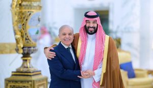 Prime Minister Muhammad Shehbaz Sharif meets Crown Prince and Prime Minister of Kingdom of Saudi Arabia, Prince Mohammed Bin Salman Bin Abdulaziz Al-Saud.