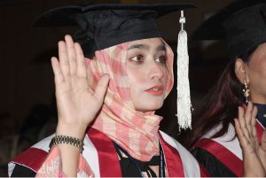 Successful student taking the Oath during 21st LUMHS convocation 2026 ceremony at Liaquat university of medial sciences jamshoro