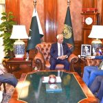Russian Ambassador, Albert P Khorev is meeting with Sindh Governor Syed Muhammad Nehal Hashmi at the Governor House. Russian Consul General in Karachi Andrey Viktorovich Fedorov and other officials are also present in the meeting