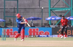 - Islamabad United Devon Conway plays a shot during the Pakistan Super League -11 cricket match against Lahore Qalandars at national Stadium.