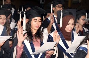 Successful student taking the Oath during 21st LUMHS convocation 2026 ceremony at Liaquat university of medial sciences jamshoro