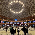 An interior view of the modern media center established at the Jinnah Convention Centre to facilitate national and international journalists covering the historic Islamabad Talks 2026 in the Federal Capital