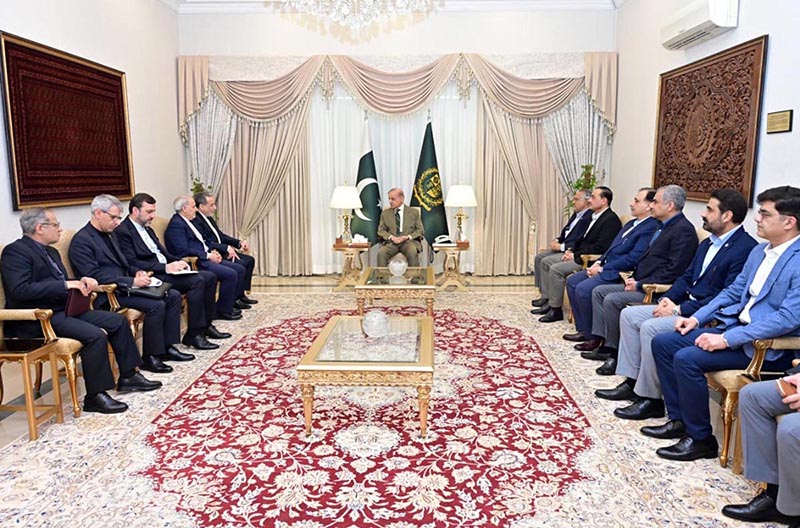 Iranian Foreign Minister Seyyed Abbas Araghchi calls on Prime Minister Muhammad Shehbaz Sharif. Deputy Prime Minister and Foreign Minister Senator Mohammad Ishaq Dar and Chief of Army Staff & Chief of Defence Forces Field Marshal Syed Asim Munir were also present in the meeting
