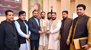 Representatives of Anjuman-e-Tajiran meeting with Balochistan Chief Minister Mir Sarfraz Bugti.