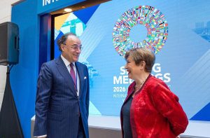 IMF Managing Director Ms. Kristalina Georgieva commends Pakistan's reform progress and economic stability during her interaction with Finance Minister Senator Muhammad Aurangzeb on the sidelines of the IMF-World Bank Spring Meetings 2026.