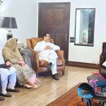 Chairman Senate, Syed Yousuf Raza Gilani, in a meeting with newly elected President District Bar Association Multan, Ms. Bushra Naqvi, Secretary General Saadat Hussain, and other office bearers