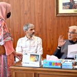 Minister for Defense Khawaja Muhammad Asif is listening to the public's issues at his residence