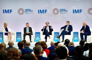 Federal Minister for Finance and Revenue, Senator Muhammad Aurangzeb, participated in a panel discussion titled "MENAP Economies Navigating War: Managing Shocks and Shaping the Future," organized by the International Monetary Fund (IMF). APP/TZD