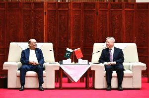 President Asif Ali Zardari in a meeting with Hunan Party Secretary Shen Xiaoming