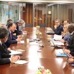 Federal Minister for Finance and Revenue, Senator Muhammad Aurangzeb, holding a tmeeting with Ms. Anna Bjerde, Managing Director (Operations), World Bank Group, on the first day of his engagements at the World Bank-IMF Spring Meetings 2026