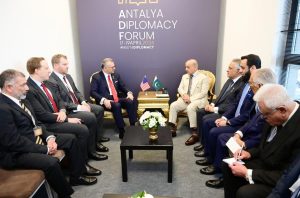 Senior Advisor to the U.S. President for Arab and African Affairs, Massad Boulos calls on Prime Minister Muhammad Shehbaz Sharif, on the sidelines of the 5th Antalya Diplomacy Forum (ADF 2026).
