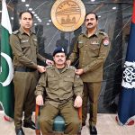 Regional Police Officer Bahawalpur, Ghazi Muhammad Salahuddin, conferring promotion badges upon seven newly promoted DSPs during a ceremony