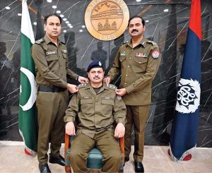 Regional Police Officer Bahawalpur, Ghazi Muhammad Salahuddin, conferring promotion badges upon seven newly promoted DSPs during a ceremony
