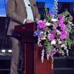 Ambassador of Pakistan to China H.E. Khalil Hashmi speaking at a Star Gala to mark the 75th anniversary of diplomatic relations between China and Pakistan co hosted by Pakistan Embassy in Beijing with the renowned China International Cultural Communication Center (CICCC)