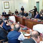 Prime Minister Muhammad Shehbaz Sharif addresses a special meeting of the Federal Cabinet