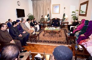 President Asif Ali Zardari in a meeting with a delegation of parliamentarians belonging to Balochistan at Aiwan-e-Sadr.