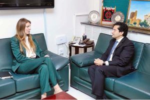 Federal Minister for Petroleum Ali Pervaiz Malik held a meeting with H.E. Ms. Jane Marriott, High Commissioner of the United Kingdom to Pakistan.