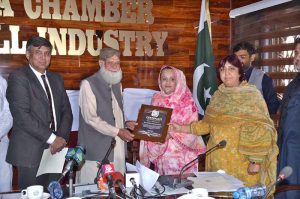 Federal Ombudsman Ghulam Sarwar Brohi addressing at the ceremony of appreciation certificate