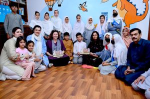 Chief of Child Protection UNICEF Pakistan Ms. Jennifer Melton and Child Protection Officer UNICEF KP Ms. Bushra Ajmal along with PMU Official and community participants visiting the Safe Space for Every Child at Tajabad.