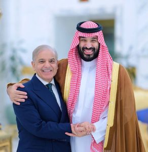 Prime Minister Muhammad Shehbaz Sharif meets Crown Prince and Prime Minister of Kingdom of Saudi Arabia, Prince Mohammed Bin Salman Bin Abdulaziz Al-Saud .