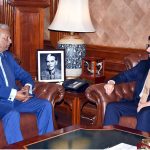 Sindh Governor Syed Muhammad Nehal Hashmi talking to the Consul General of Turkiye Mr. Ergul Kadak during call on at Governor House