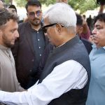 Sindh Governor Syed Muhammad Nehal Hashmi along with Minister of State for Religious Affairs, Kesoo Mal Kheal Das met the family of Pakistani Yasir Khan, who was martyred in an Israeli attack in Iran, at Sohrab Goth Mortuary. The Sindh Governor expressed his heartfelt condolences and sympathy to the brothers of martyr Yasir Khan