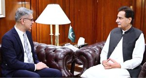 High Commissioner of Canada to Pakistan Tarik Ali Khan called on Speaker National Assembly Sardar Ayaz Sadiq at Parliament House