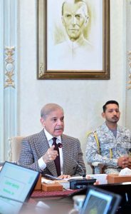 Prime Minister Muhammad Shehbaz Sharif addresses Federal Cabinet Meeting.