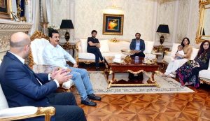 Acting President Syed Yousaf Raza Gilani in a meeting with Sheharyar Arshad, CEO Zoom Petroleum, Mehar Arshad Mehmood, Chairman Zoom Group and other renowned industrialists