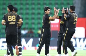 Multan Sultans’ Shan Masood plays a shot during the Pakistan Super League (PSL) 1st Eliminator match between Hyderabad Kingsmen and Multan Sultans at Gaddafi Stadium