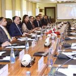 Federal Minister for Finance and Revenue, Senator Muhammad Aurangzeb meeting with the Pakistan Business Council (PBC) delegation led by Vice Chairman Ziad Bashir at the Finance Division