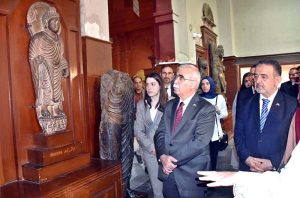 A high-level delegation from the Constitutional Court of the Republic of Turkey, led by President Kadir Ozkaya, visits the Lahore Museum on Mall Road.
