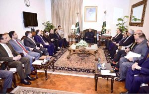 President Asif Ali Zardari chairs a meeting on water resources management at Aiwan-e-Sadr.