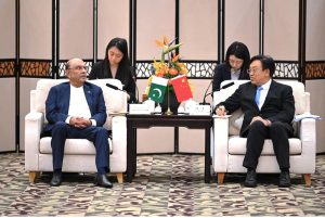 President Asif Ali Zardari in a meeting with Mr Feng Fei, Party Secretary, Hainan.